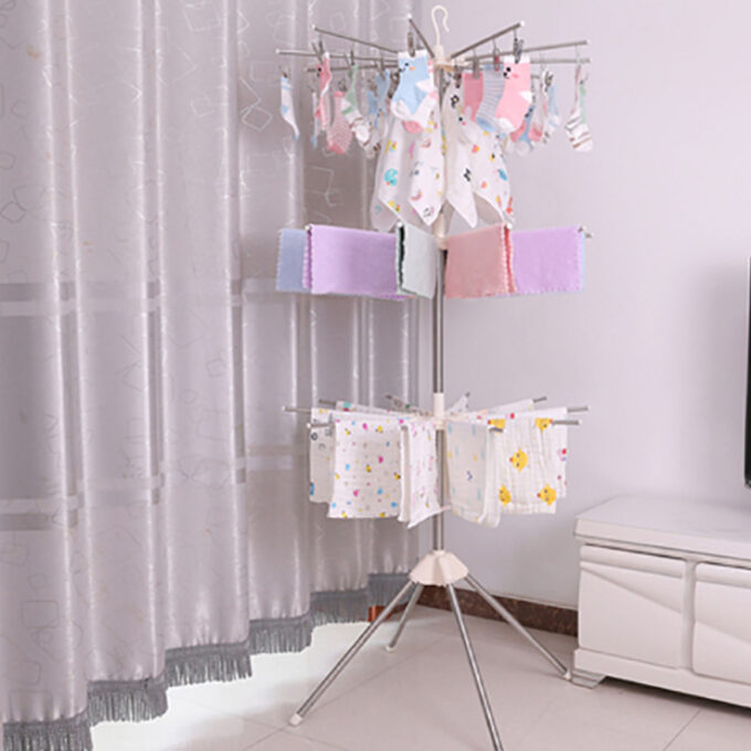 Foldable Portable Indoor Tripod Baby Clothes Drying Rack for Hanging